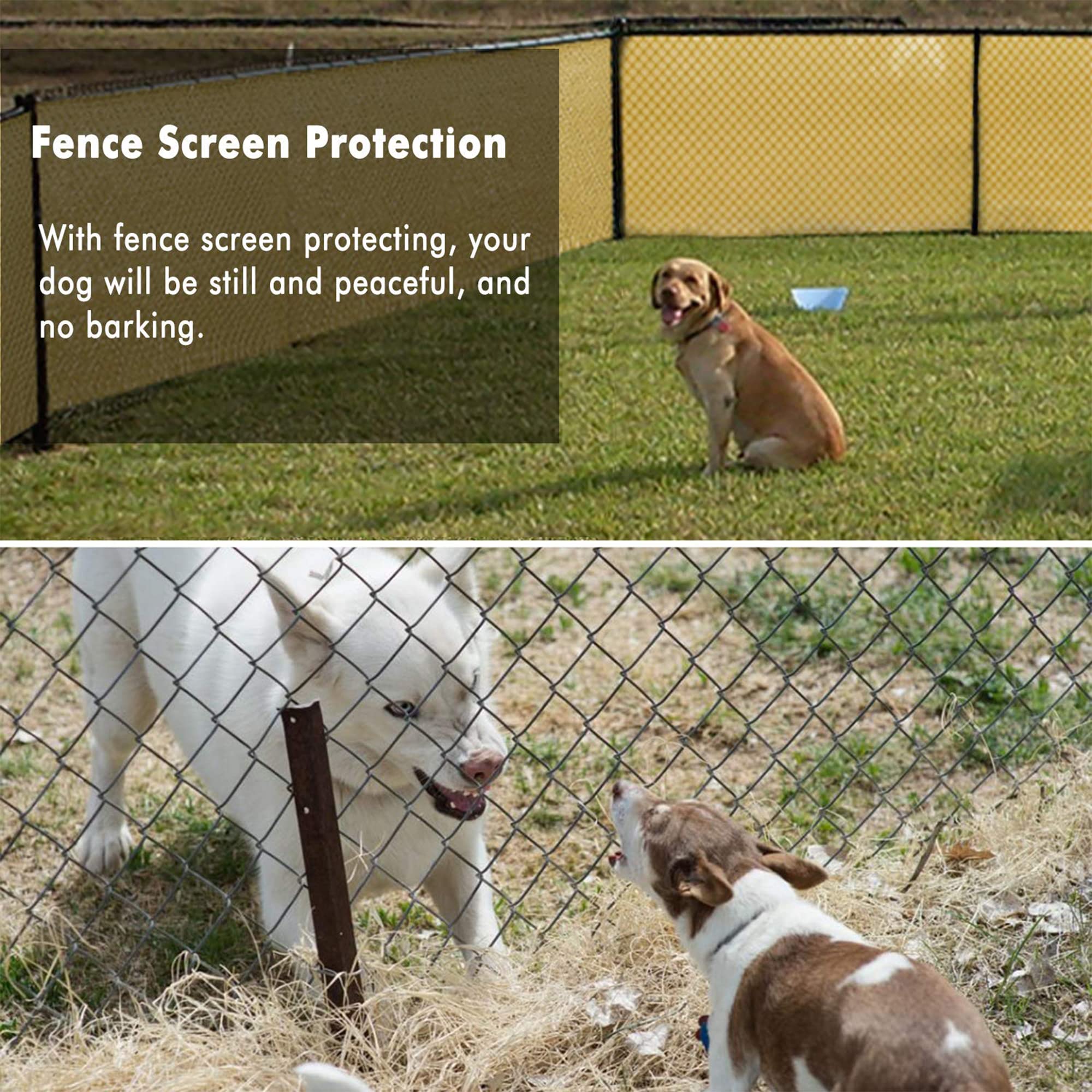 UPGRADE privacy screen offers wind protection to keep pets calm.