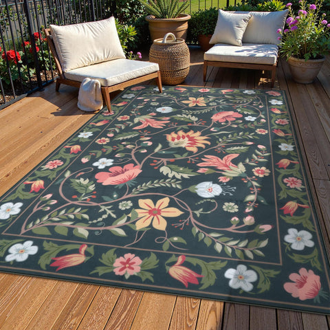 Uphome breathable mesh outdoor rug supports airflow and quick drying after rain.