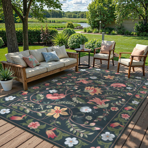 Uphome vivid floral pattern brightens patios, decks, and living spaces.