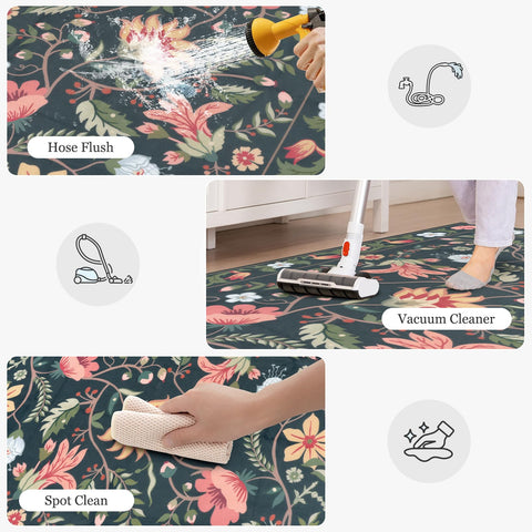 Uphome washable rug cleans easily with spot cleaning or gentle wash.
