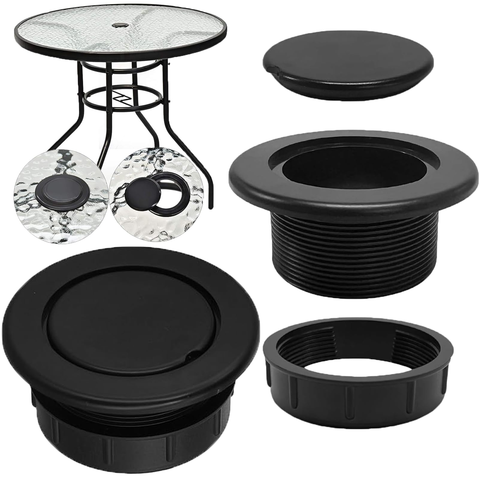 UpinFun patio table umbrella hole ring protects surfaces from pole scratches.