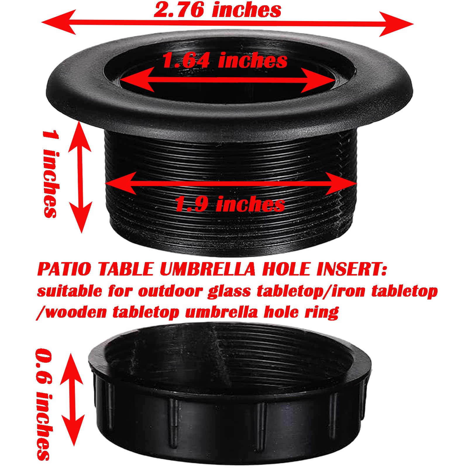 UpinFun black PVC ring insert adds stability and reduces wobble outdoors.