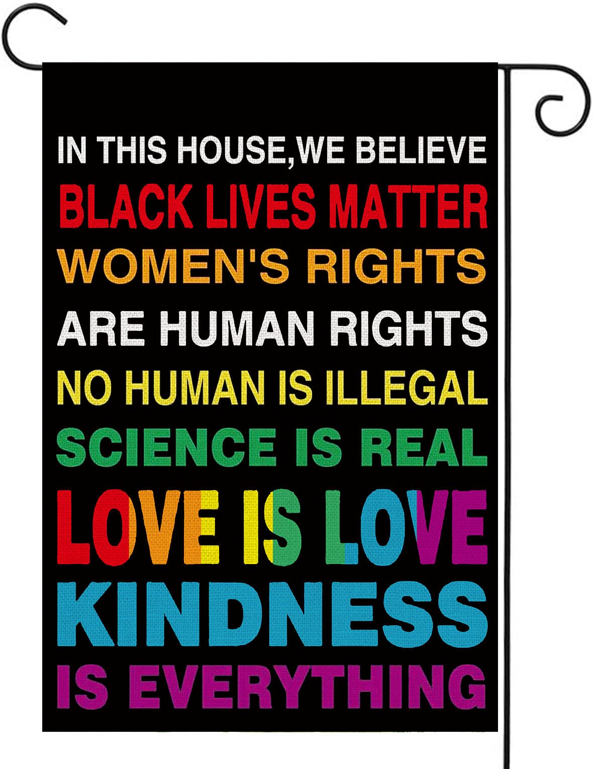 UPINLOOK Pride garden flag 12x18 front view shows vibrant rainbow colors for outdoor decor.