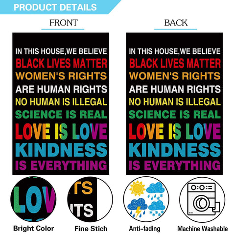 UPINLOOK Pride garden flag rainbow print enhances curb appeal in gardens.