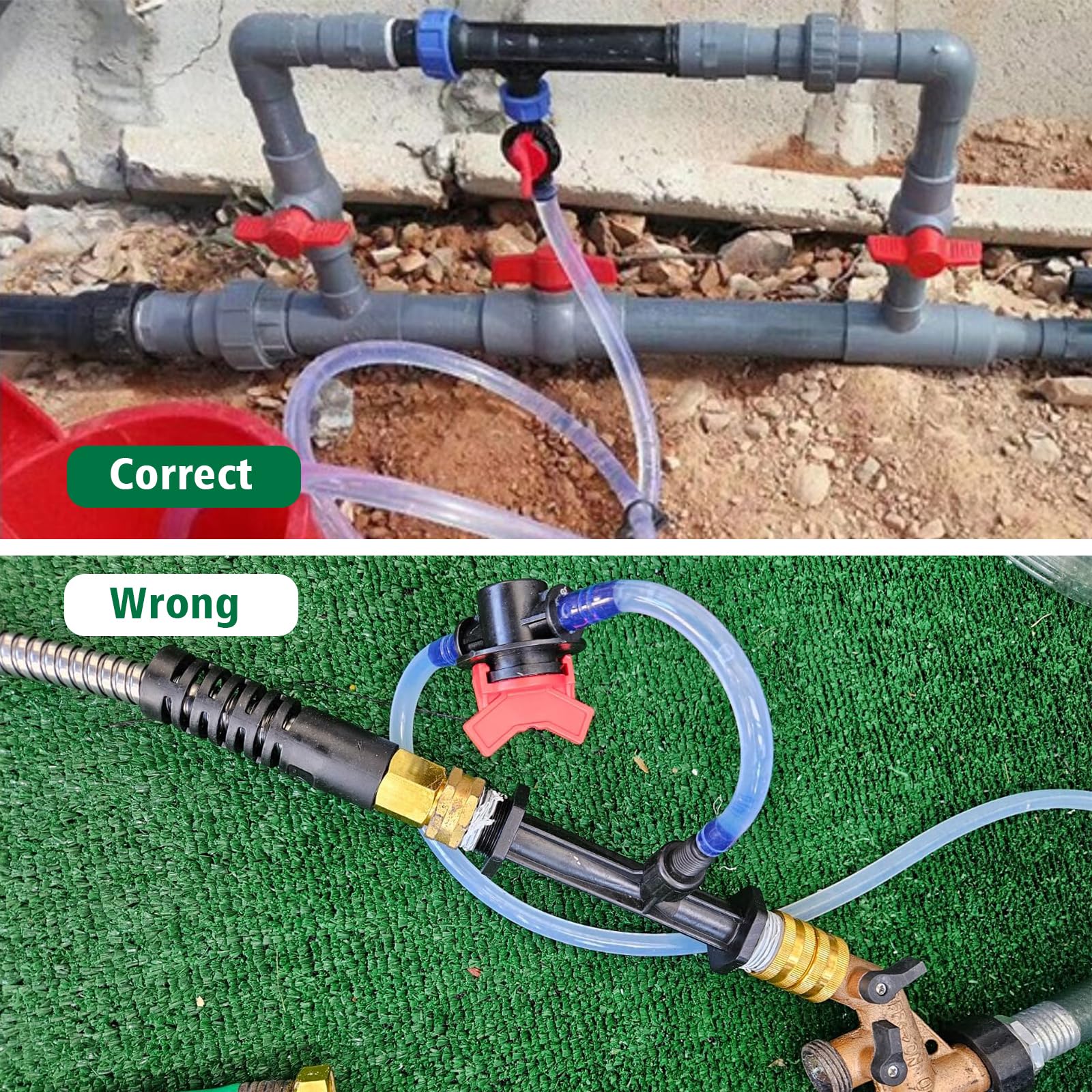 UPLYKKE fertilizer suction kit includes filter for clean, uninterrupted feed.
