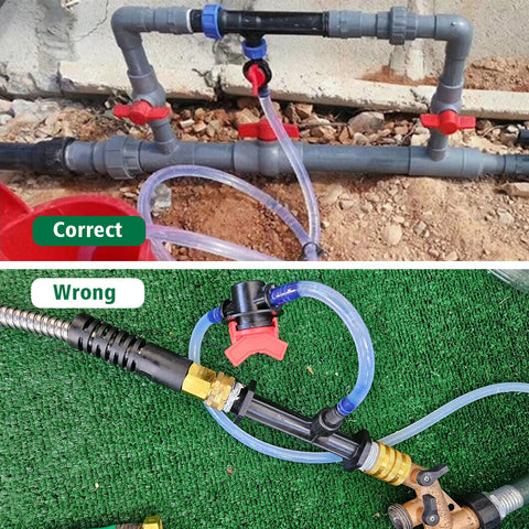 UPLYKKE fertilizer suction kit includes filter for clean, uninterrupted feed.