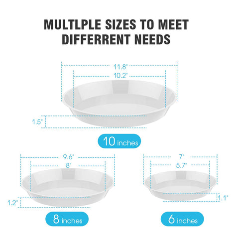 UPMCT pots-on-saucers setup demonstrates neat garden arrangement and surface protection.