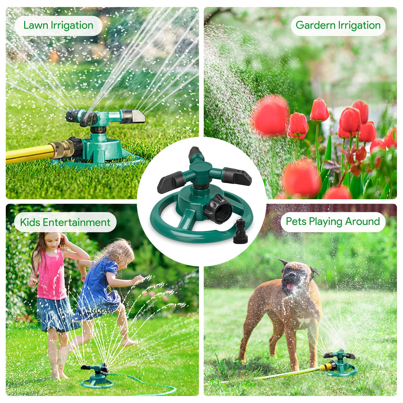 UPOFFICIS kids and pets outdoor sprinkler promoting summer play and cooling