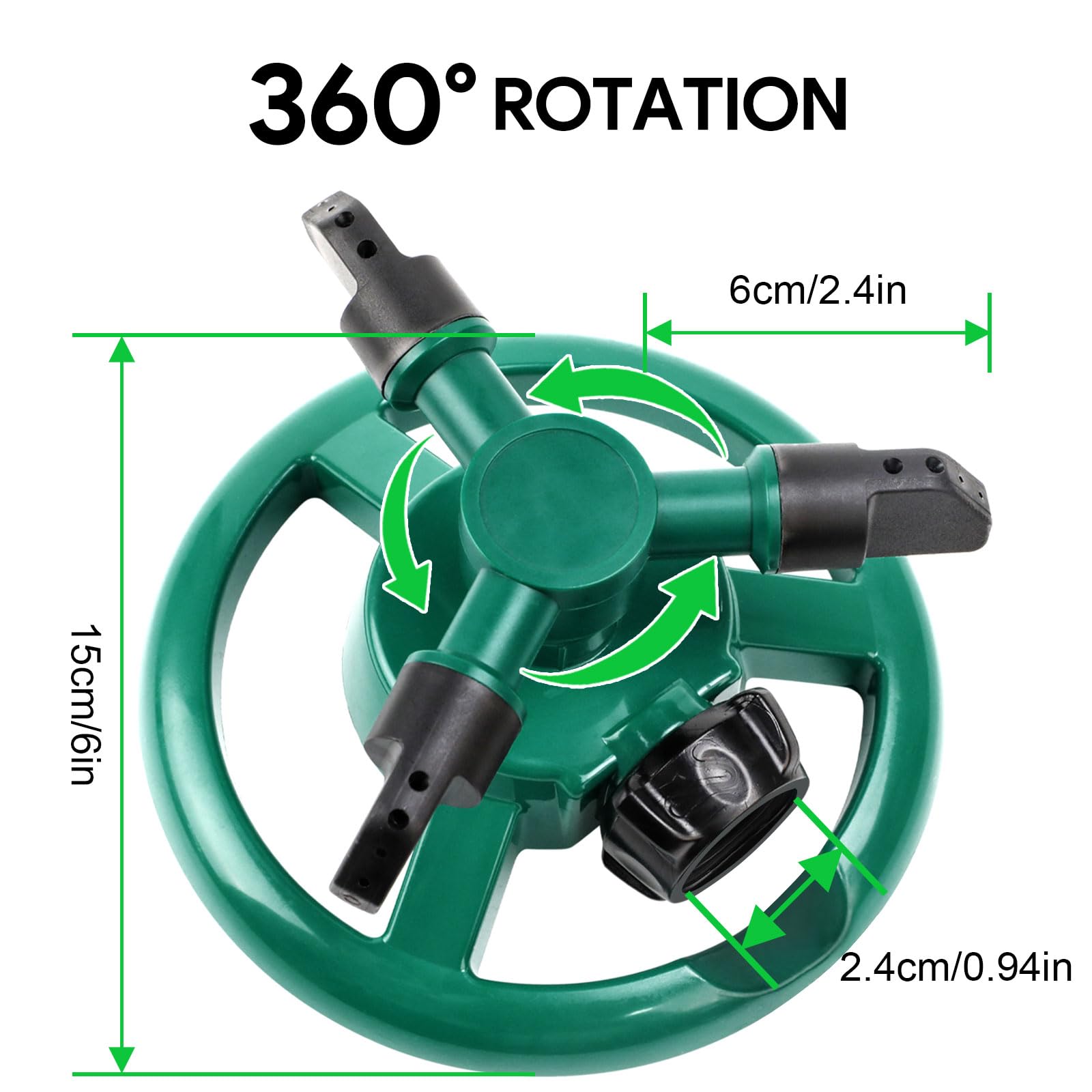 UPOFFICIS multipurpose outdoor sprinkler ideal for lawns, flower beds, and gardens