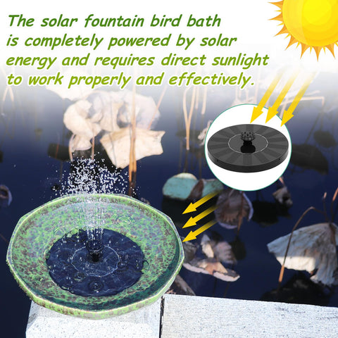 UPSJYJ solar fountain bird bath closeup reveals smooth ceramic finish and durable glaze.