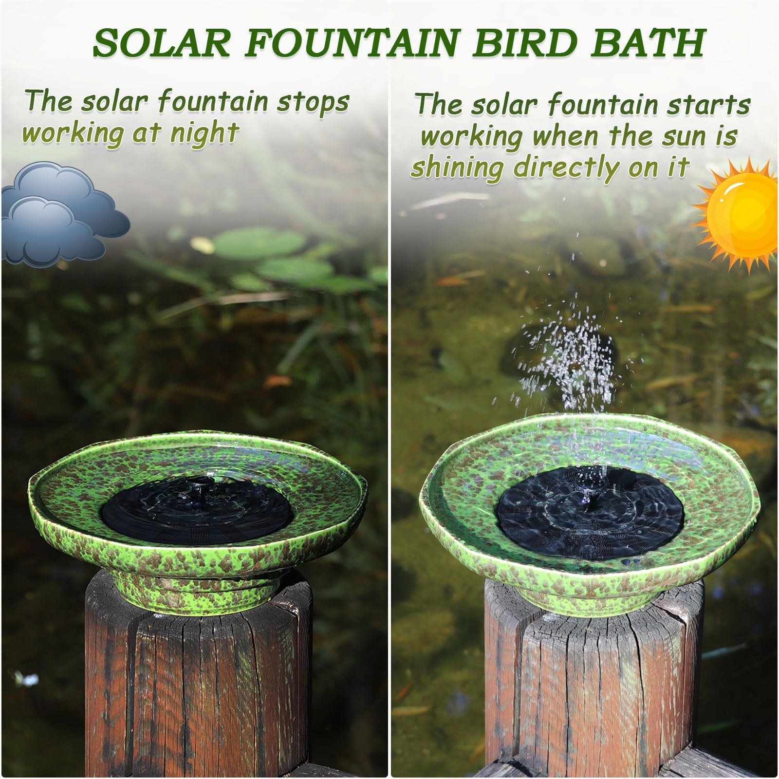 UPSJYJ bird bath detailed-ornament enhances outdoor décor and garden ambiance.