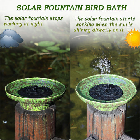 UPSJYJ bird bath detailed-ornament enhances outdoor décor and garden ambiance.