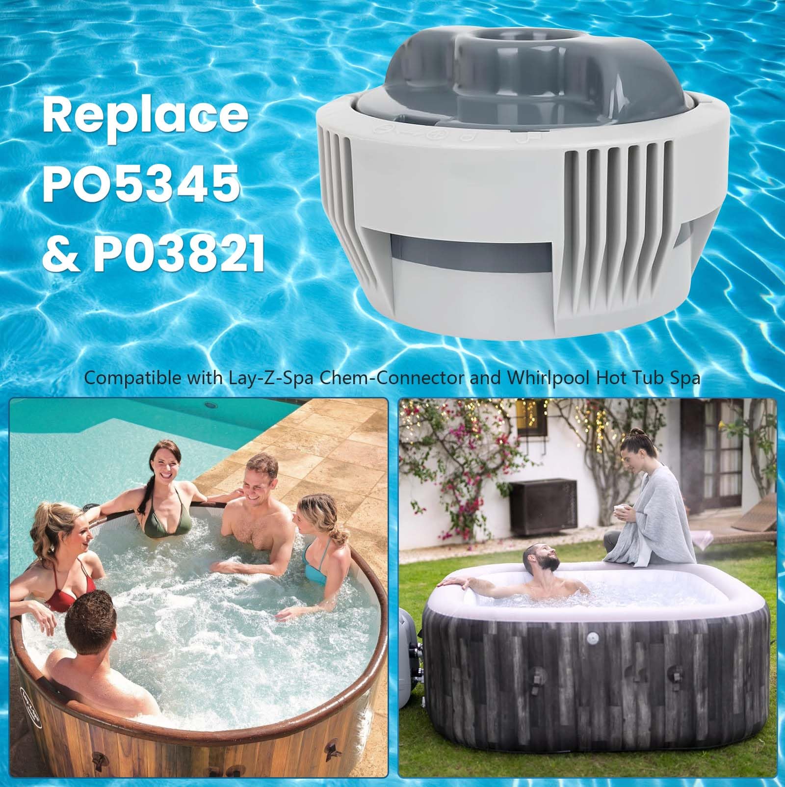 upuuup ChemConnect Dispenser installation on spa wall enables simple flow control.