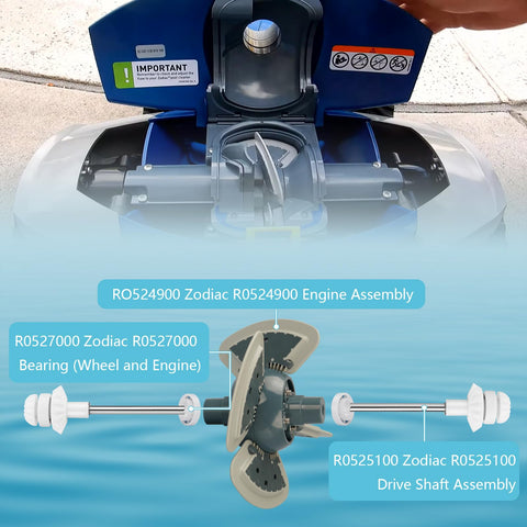 upuuup drive shaft assembly for Zodiac MX6/MX8 enables smooth movement