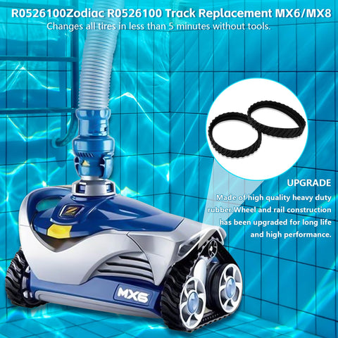 upuuup tire track for Zodiac MX6/MX8 improves grip on pool surfaces