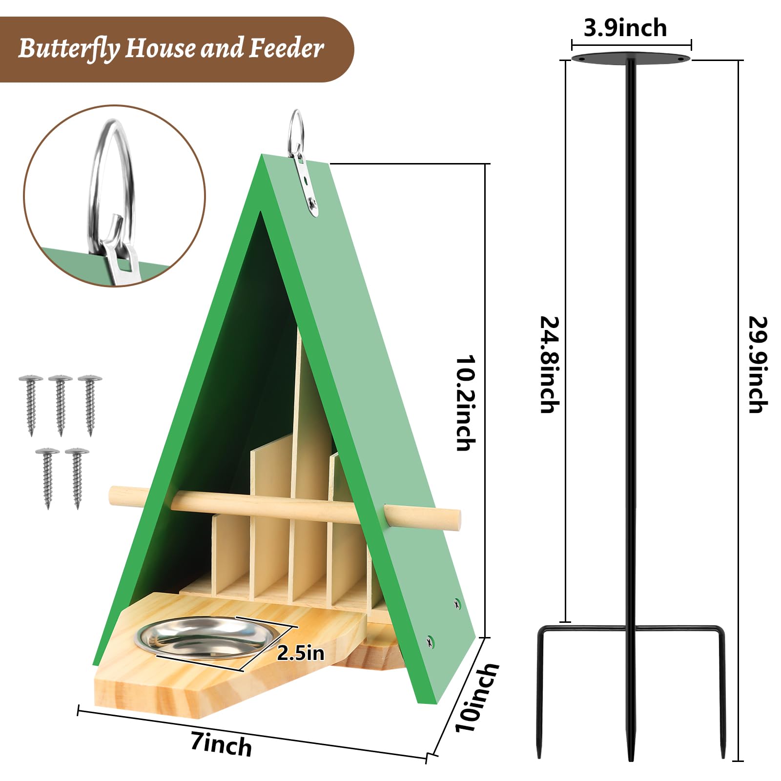 UQM adjustable metal stake fits different garden backgrounds for stable placement.