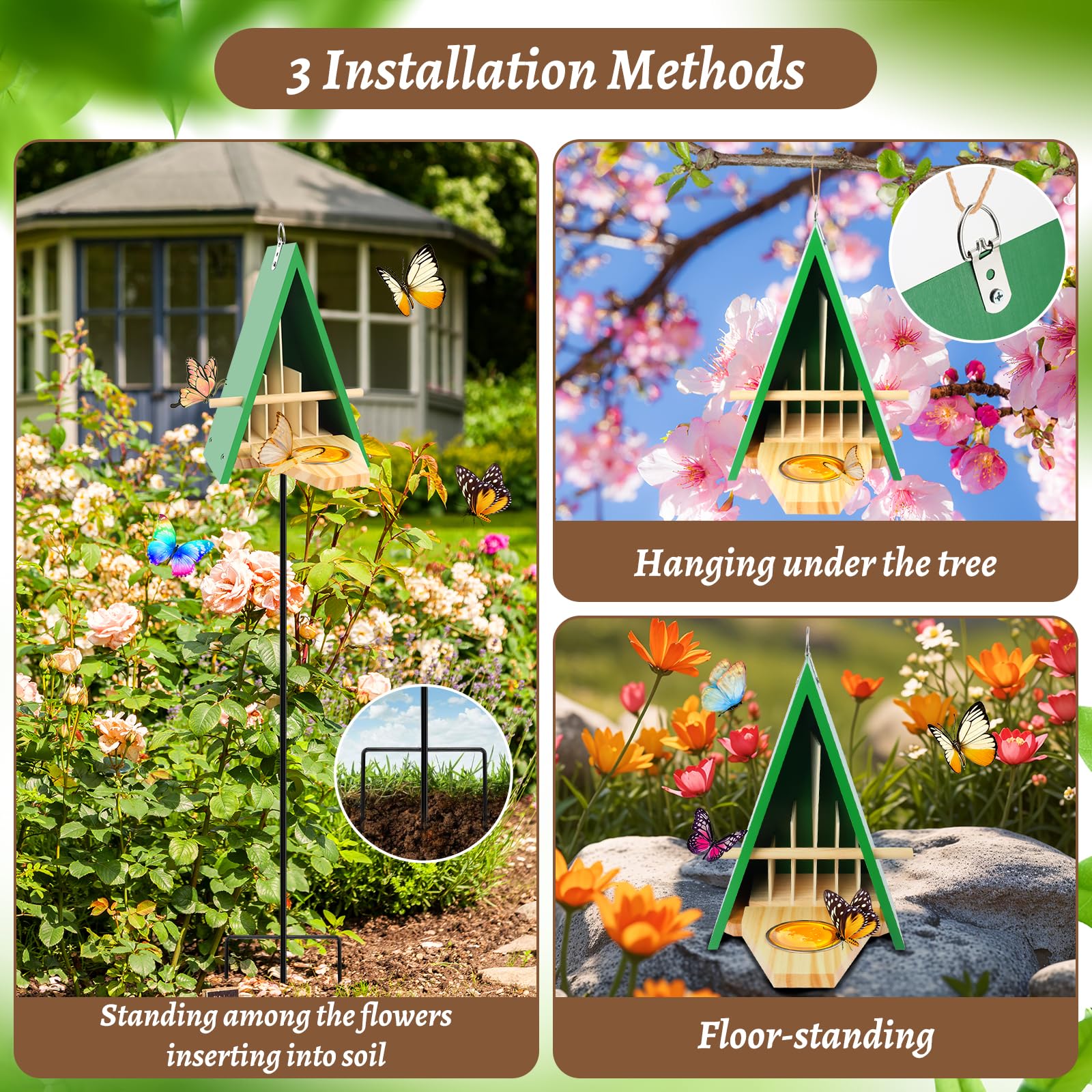 UQM butterfly habitat with feeder doubles as a charming garden decoration and observation spot.