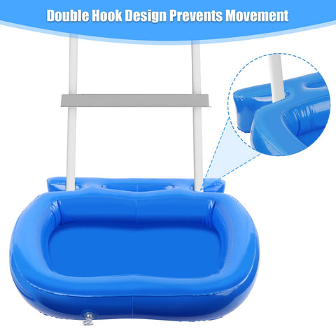 UQM inflatable foot bath folds flat for easy storage after use.