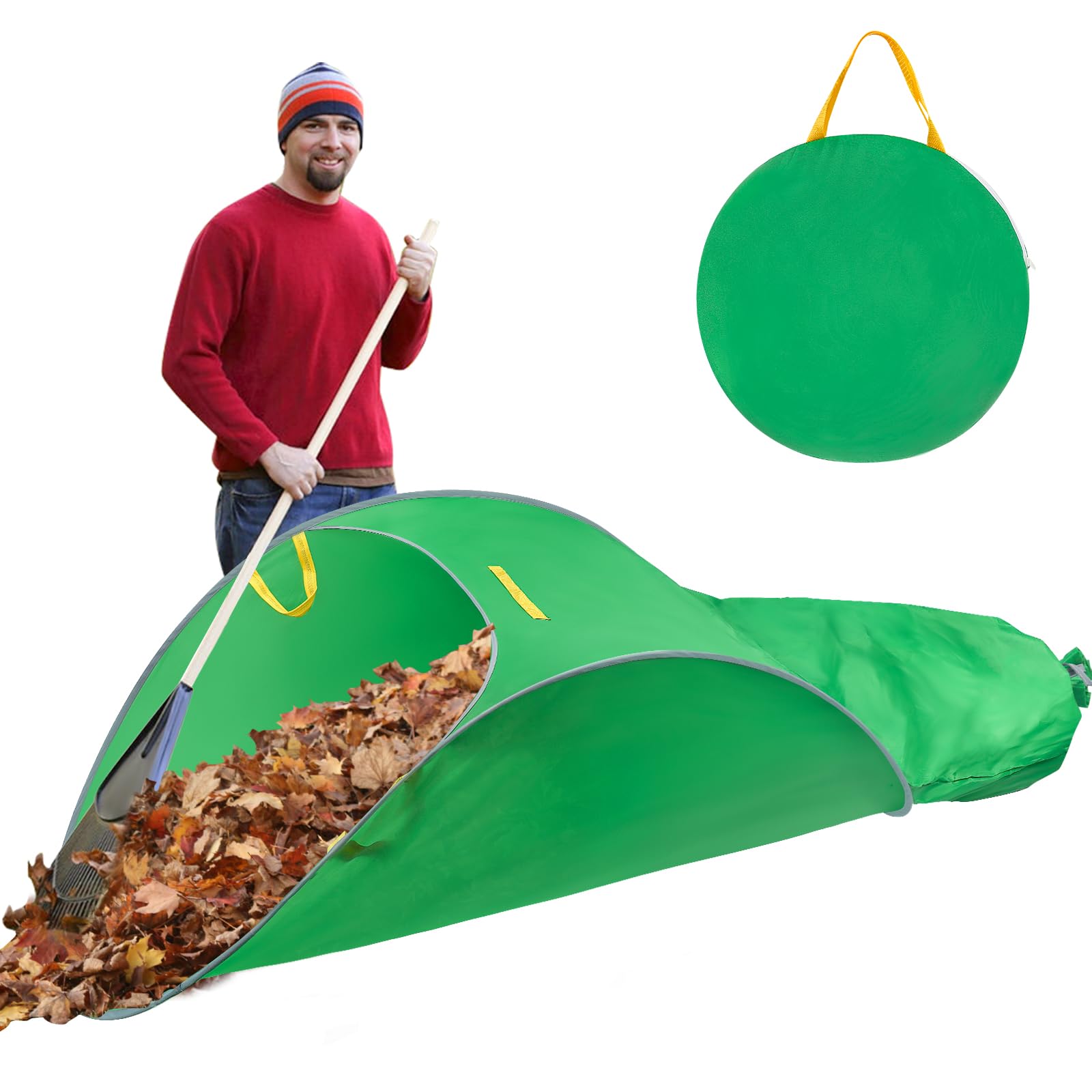 UQM Leaf Collector 55-gallon front view for easy yard cleanup.
