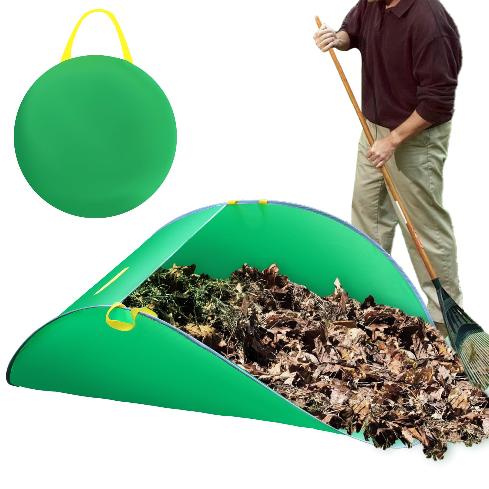 UQM Leaf Collector folded for easy storage and transport.