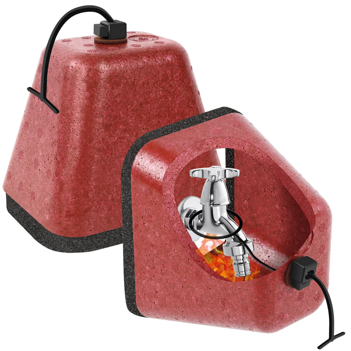 UQM outdoor faucet cover 2-pack protects winter spigots from freezing and weather damage.