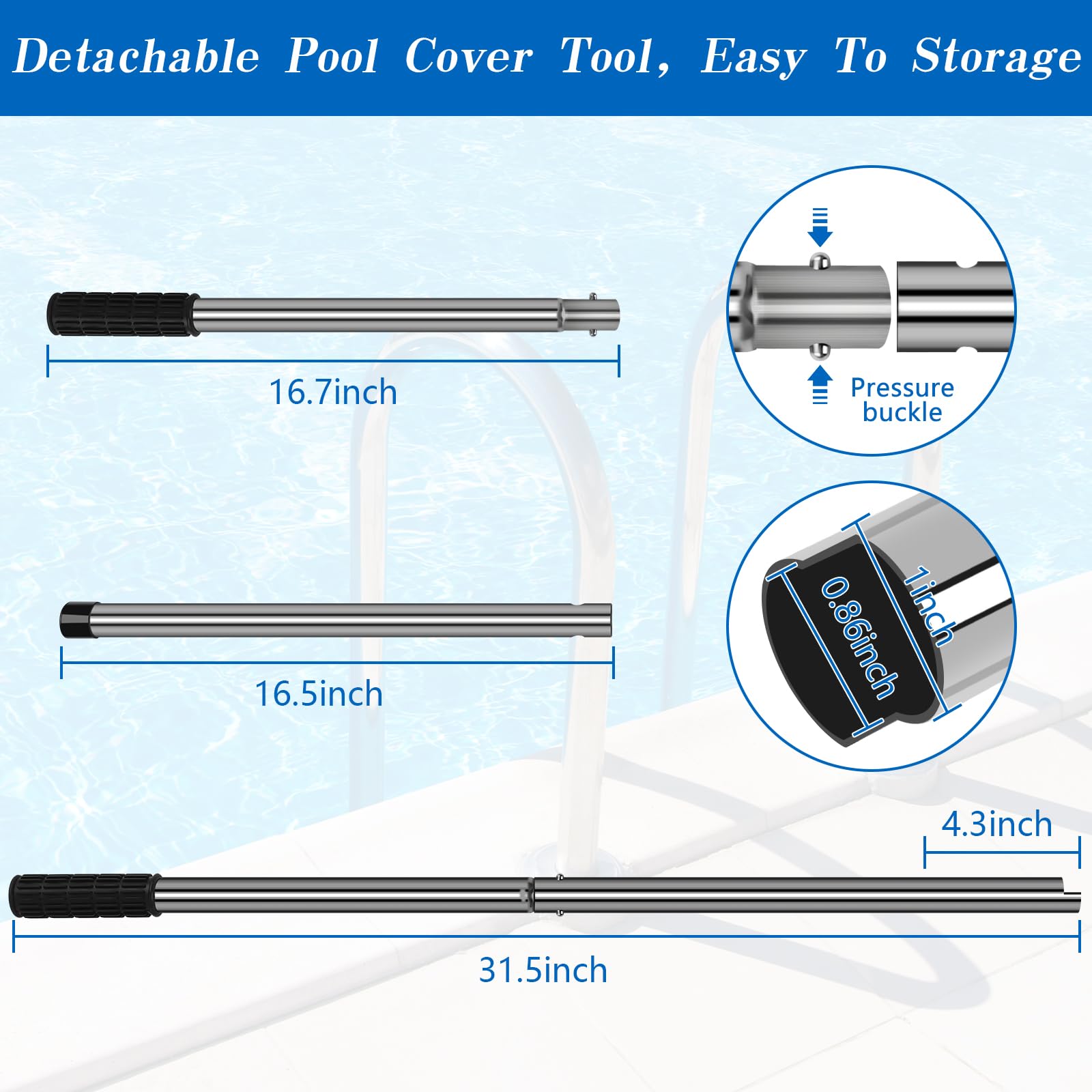 UQM pool cover installation action demonstrating secure anchoring.
