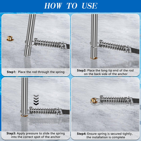 UQM two-piece pole for compact storage after use.