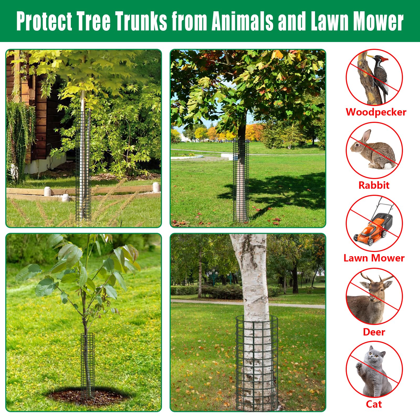 UQM deer guard protects trunks while maintaining airflow and sunlight for growth