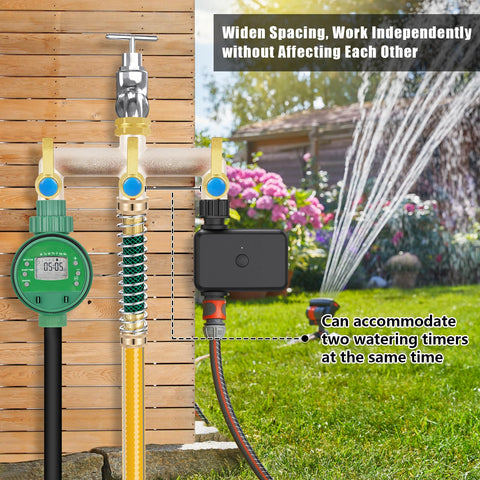 UQM wide outlet spacing on the splitter fits multiple timers and devices.