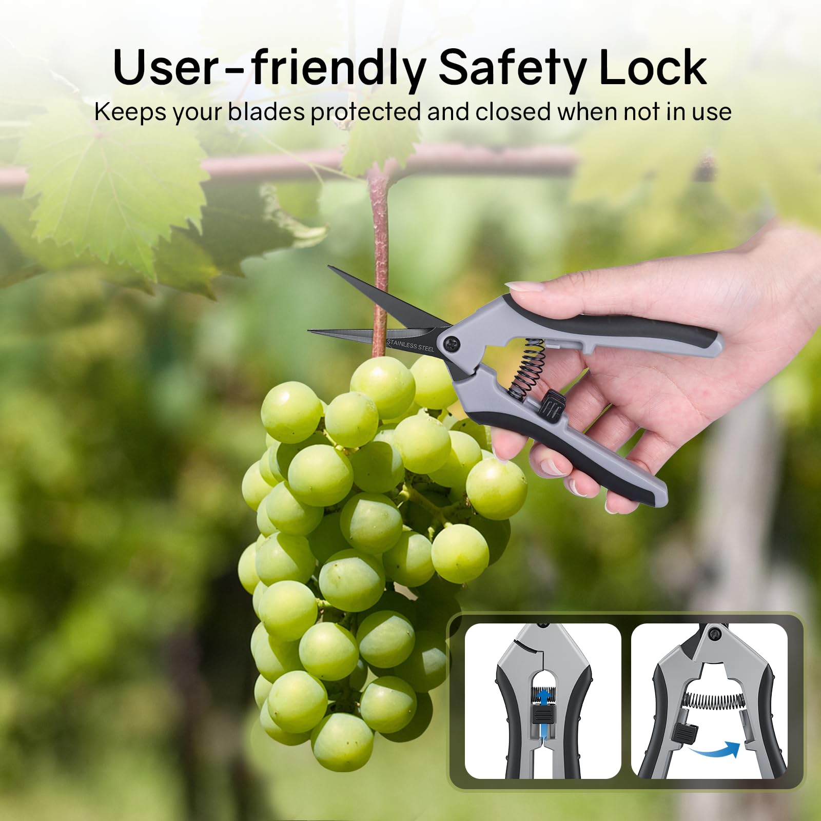 UR ADVANCE safety lock with thumb control securing blades for safe storage