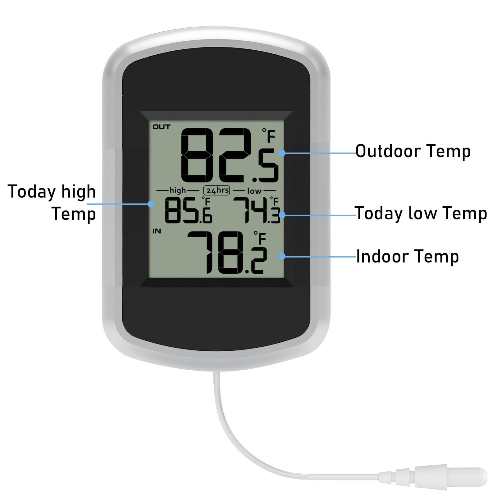 Urageuxy 78.74-inch waterproof probe for outdoor monitoring.