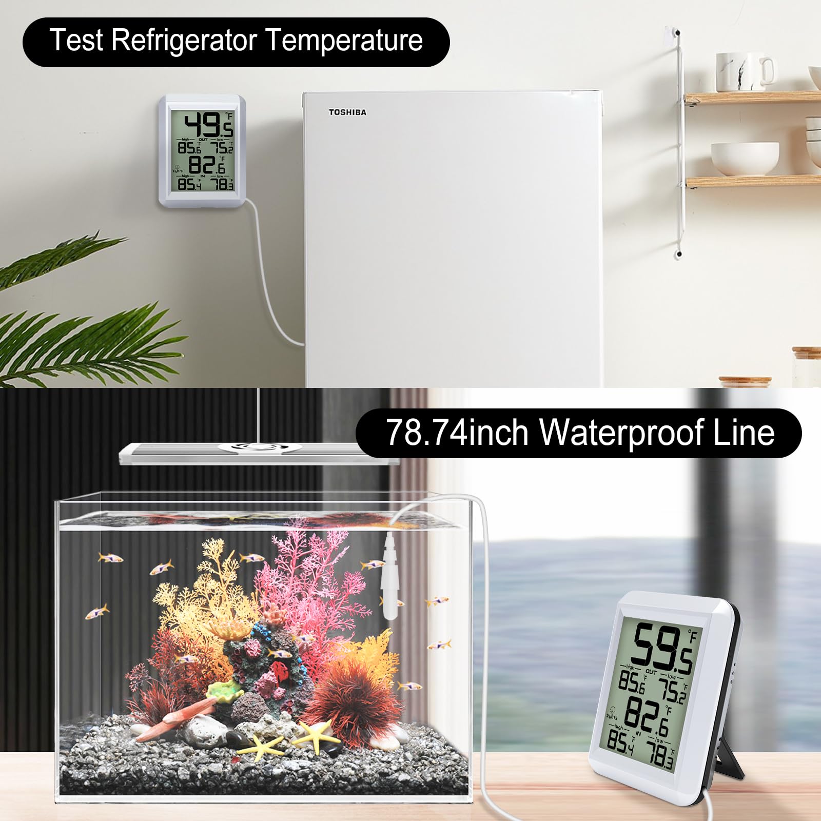 Urageuxy thermometer supports Celsius and Fahrenheit for convenient switching.