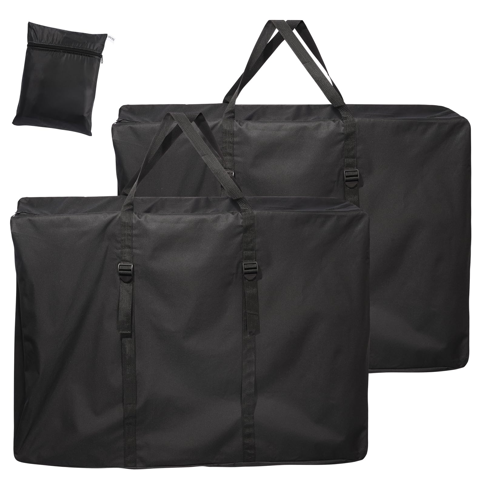 Uranshin extra large outdoor storage bag with zipper keeps two chairs secure during transport.