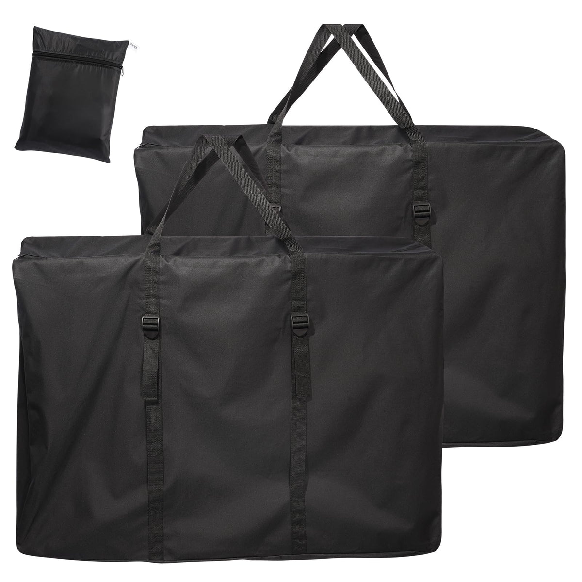 Uranshin extra large outdoor storage bag with zipper keeps two chairs secure during transport.