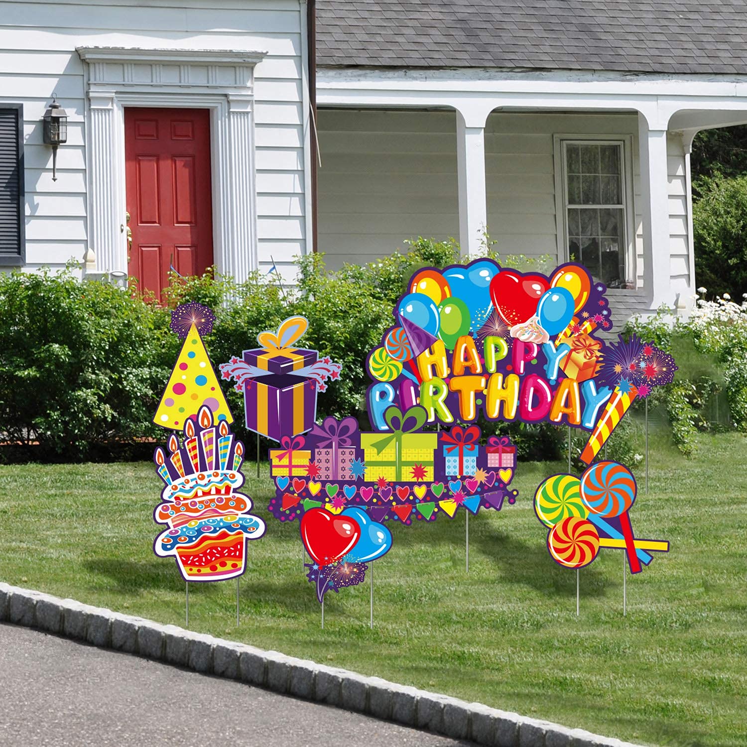 URATOT birthday hat yard sign sparks festive garden vibe
