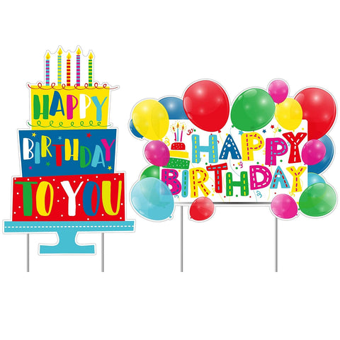 URATOT birthday yard signs create a festive yard focal point
