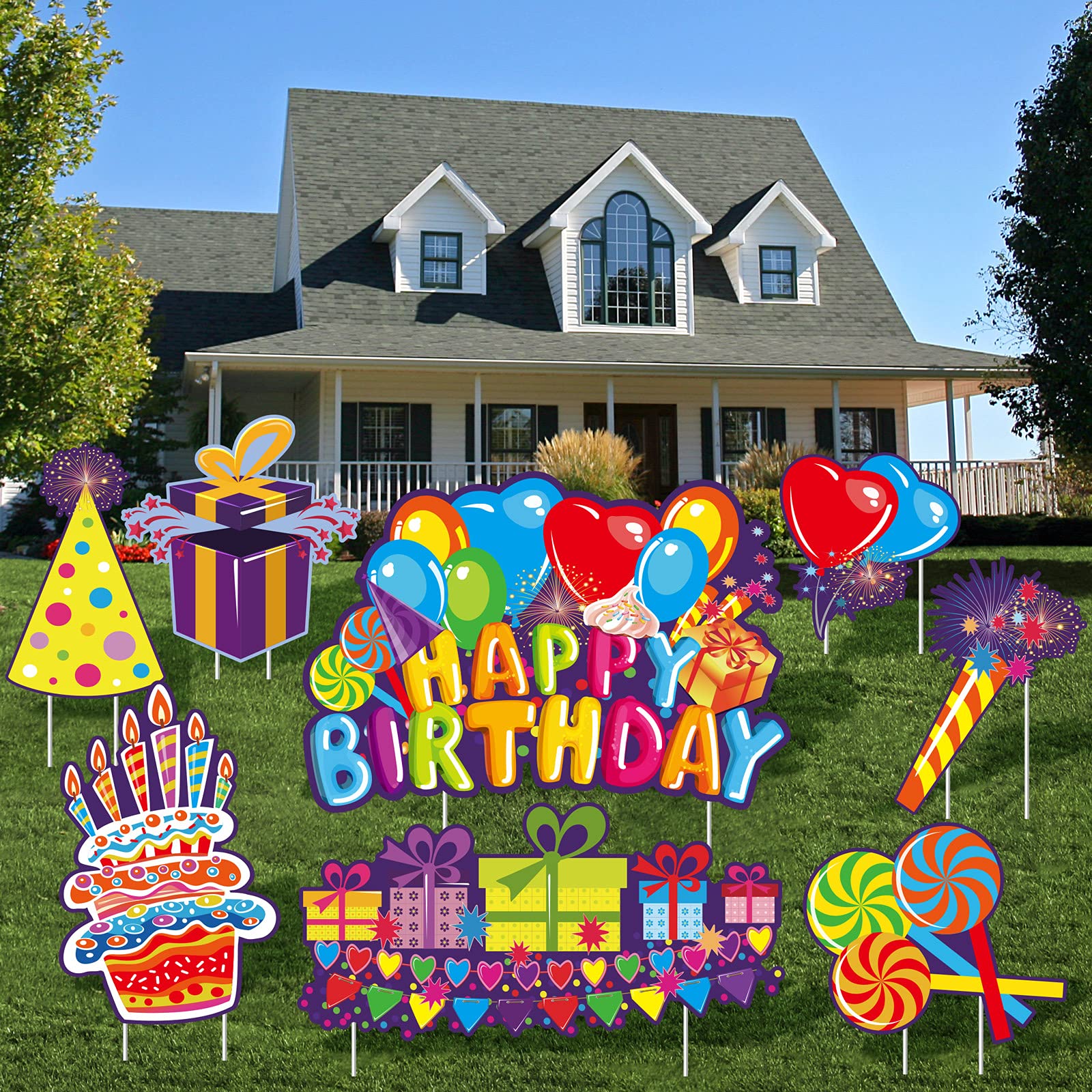 URATOT happy birthday letters yard sign signals celebration style