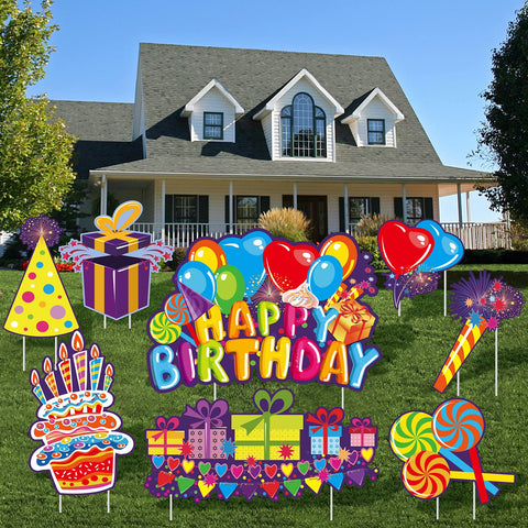 URATOT happy birthday letters yard sign signals celebration style