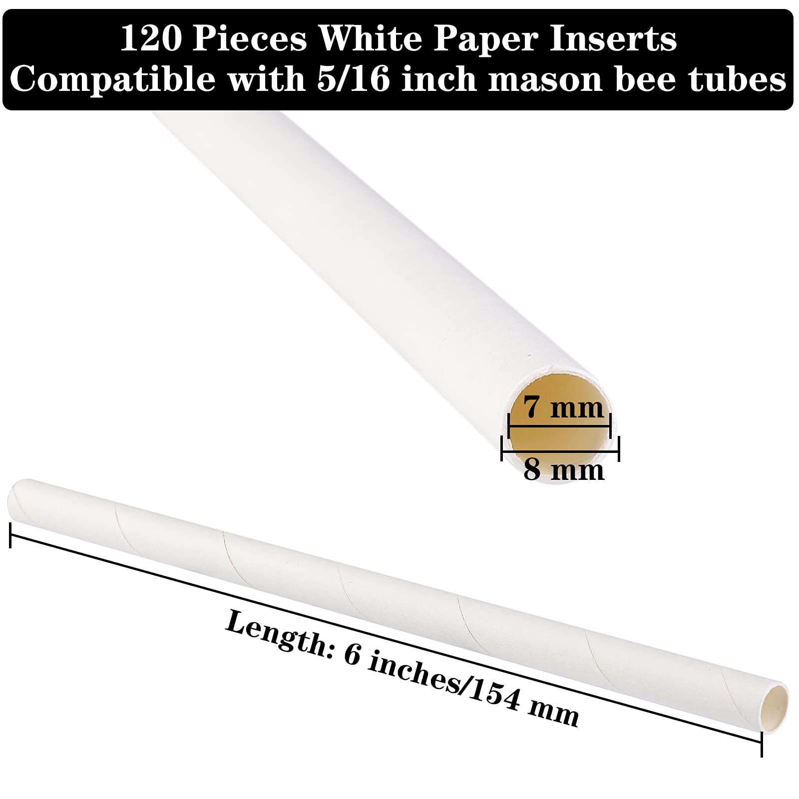 URATOT 120-pack mason bee inserts maintain clean nesting sites for beekeeping