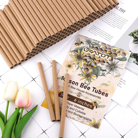 URATOT mason bee tubes 6in length fits standard bee houses.