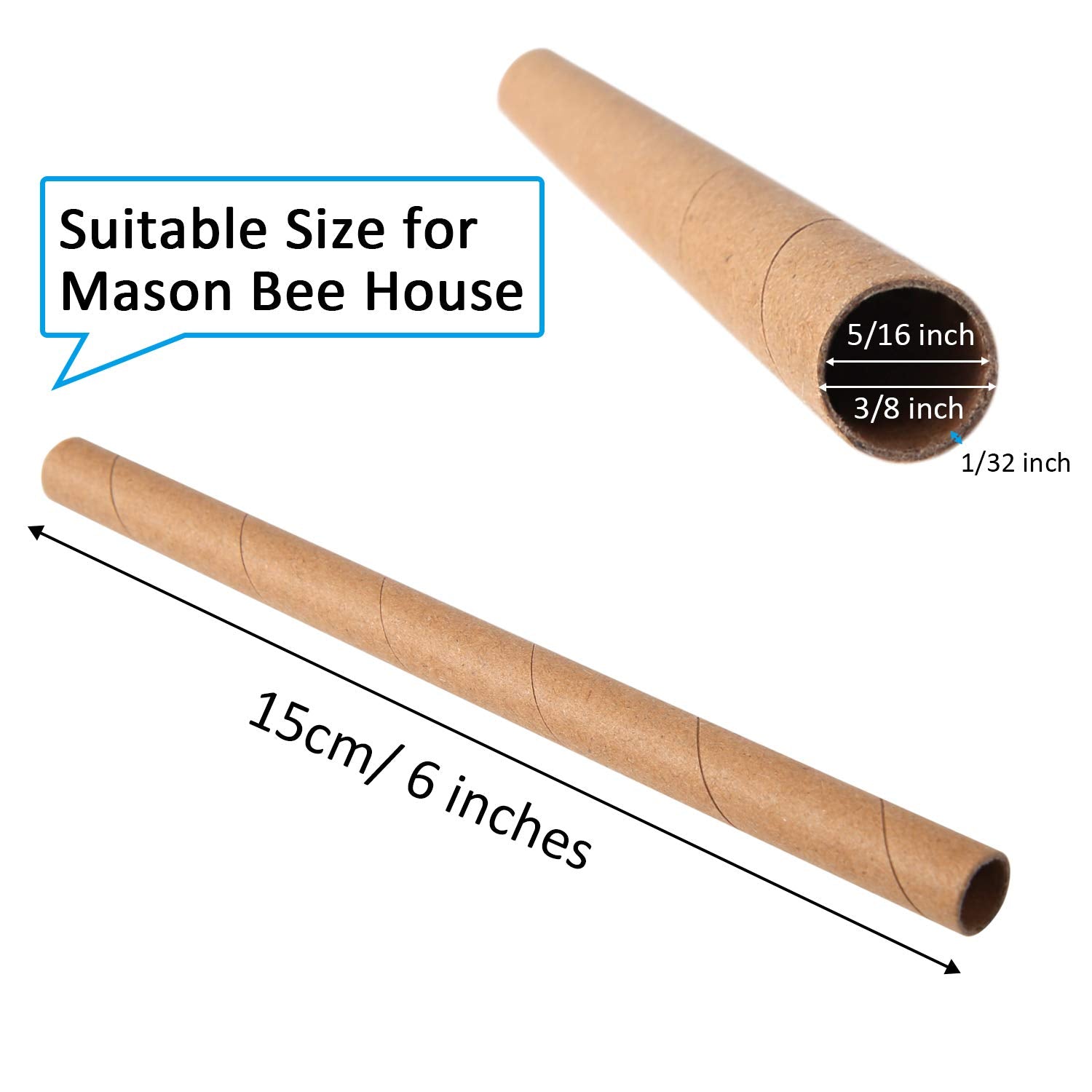 URATOT mason bee tubes refills material in kraft paper for eco-friendly nesting.