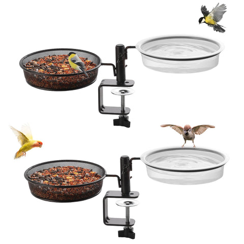 Urban Deco bronze deck bird feeders 2-pack attract songbirds