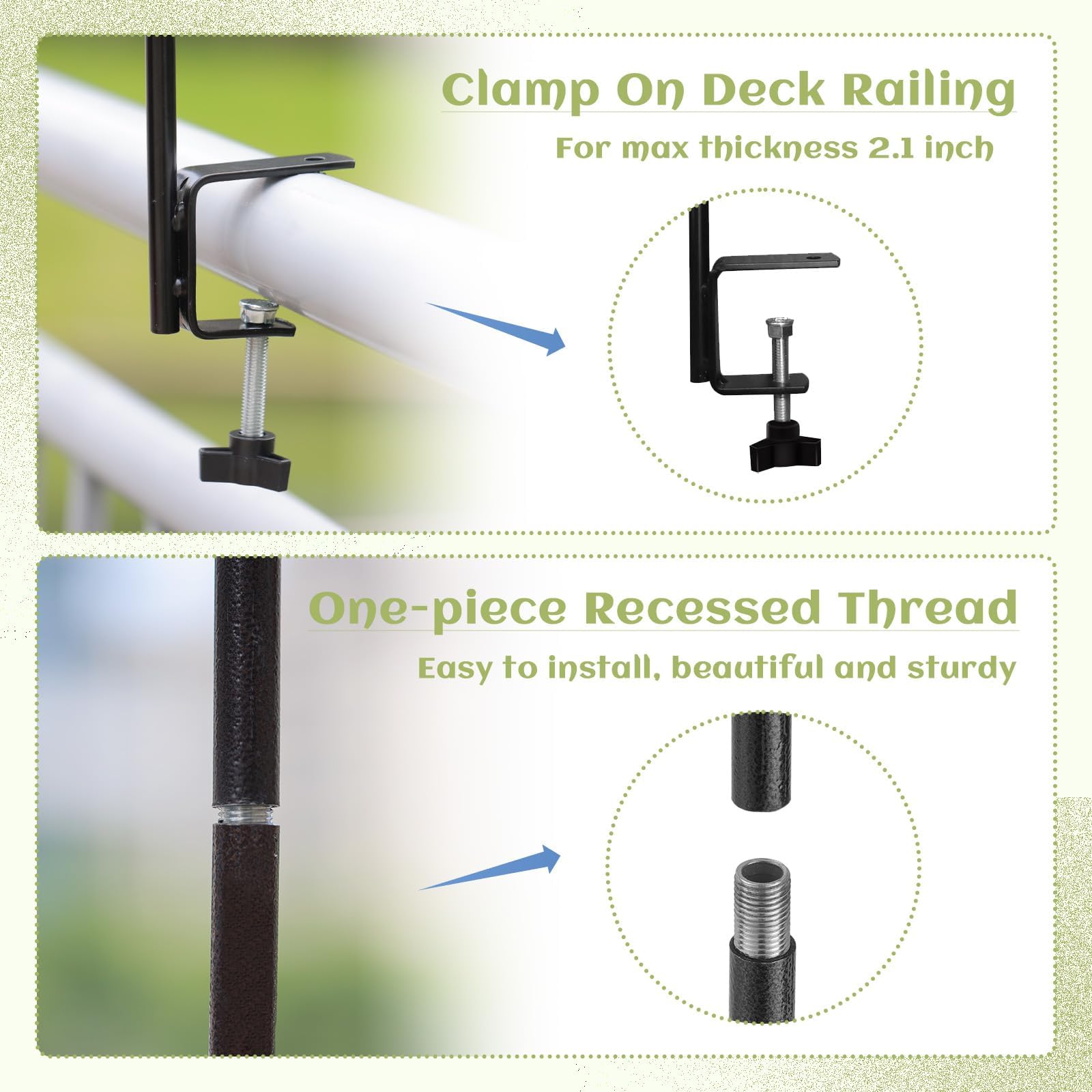 Urban Deco deck bird feeder made of heavy-duty steel for durability.