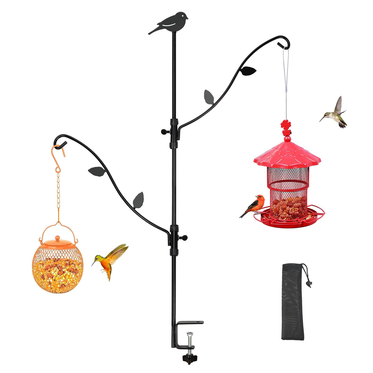 Urban Deco deck bird feeder with multi-hooks for versatile feeding options.