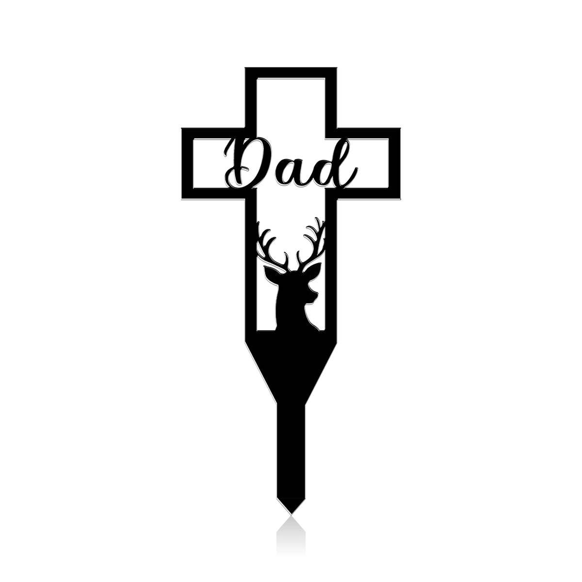 Urbraneco memorial cross marker with deer front view for outdoor durability