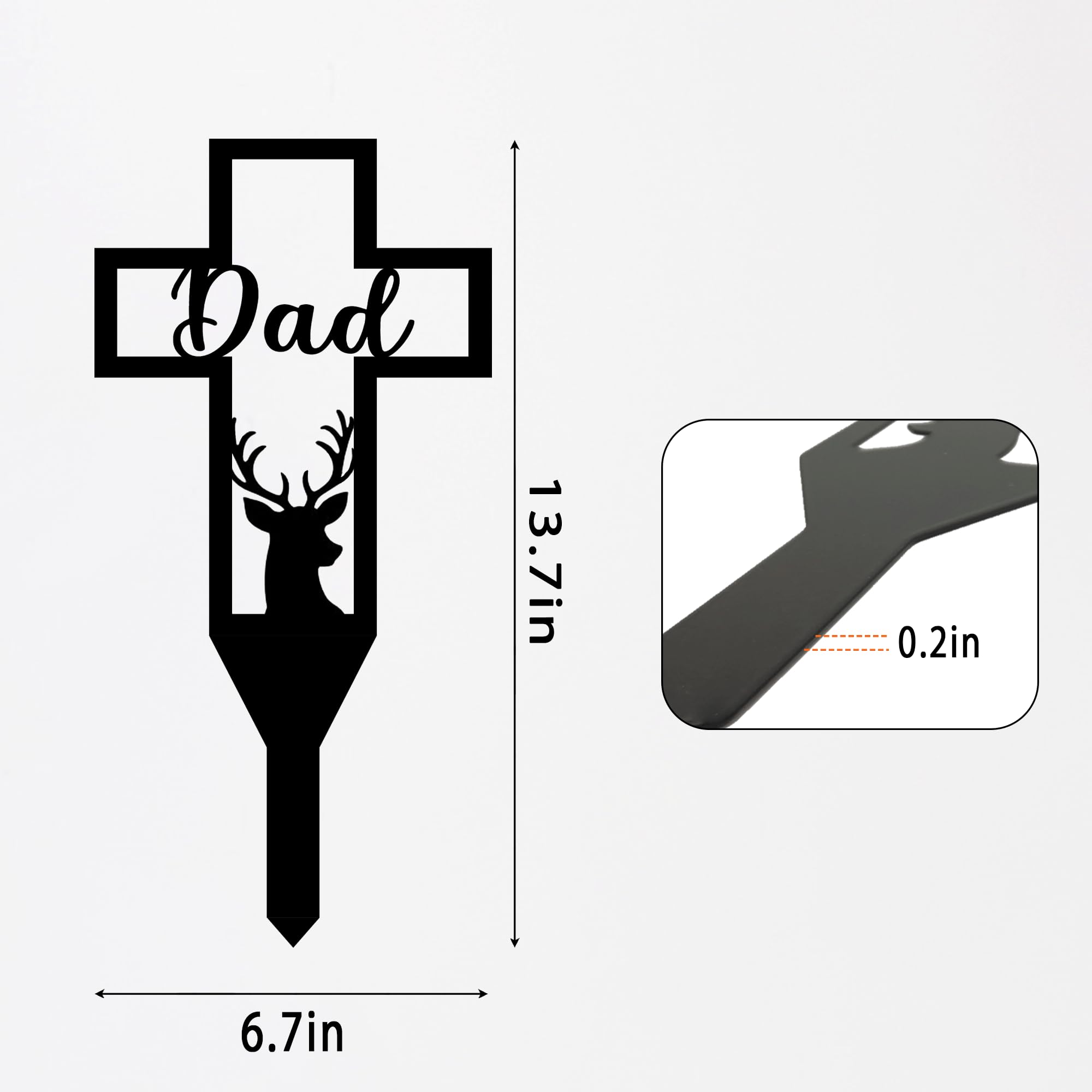 Urbraneco cross marker deer side view on ground stake enables secure placement
