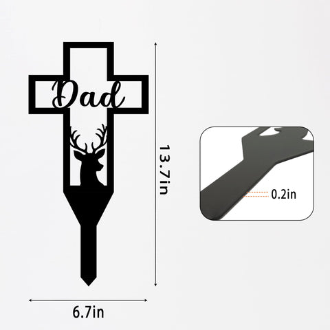 Urbraneco cross marker deer side view on ground stake enables secure placement