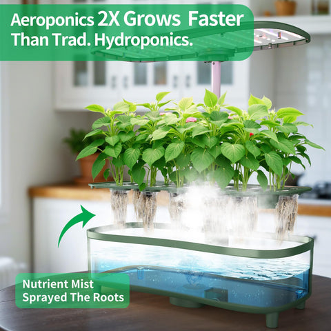 URBZUE aeroponics indoor garden with 15 pods for efficient herb growing