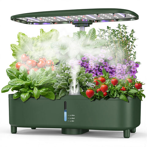 URBZUE hydroponics system setup on counter for easy home gardening