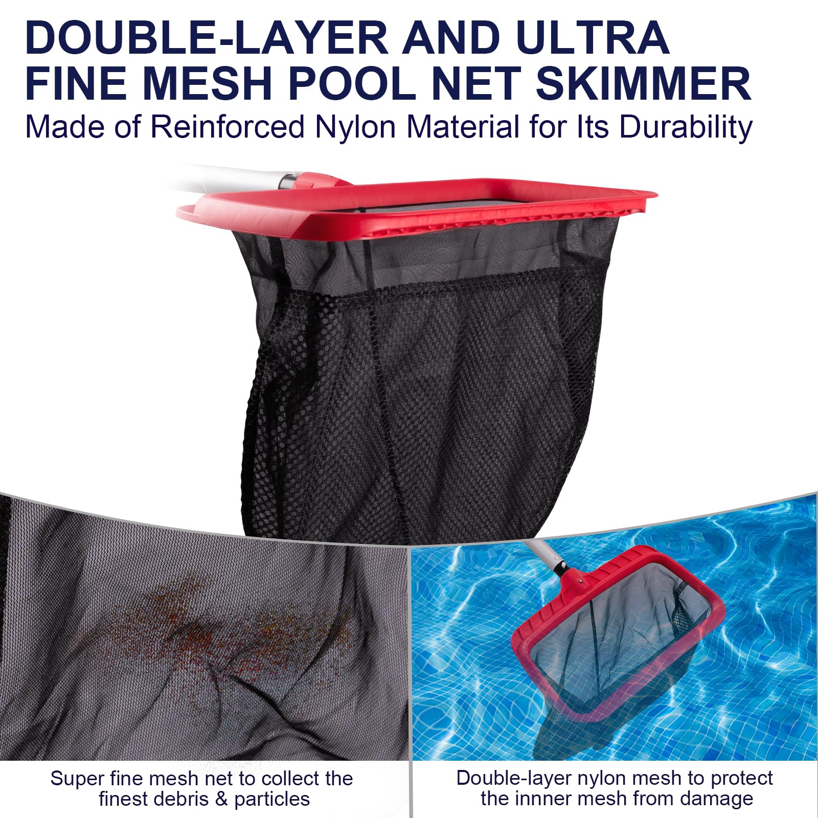 urchindj Fine-mesh skimmer captures tiny leaves and particles efficiently.